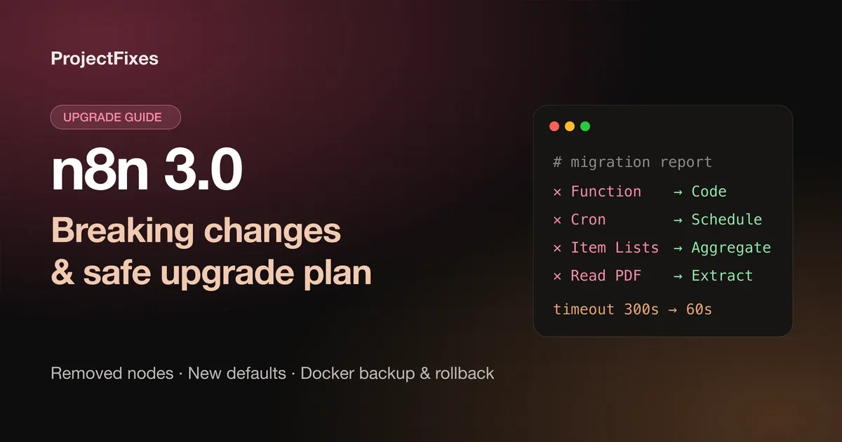 n8n 3.0 Breaking Changes: How to Upgrade Without Breaking Your Workflows